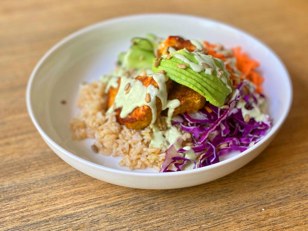 The Actual Orange Power Bowl with Avocado Crema - Actual Veggies