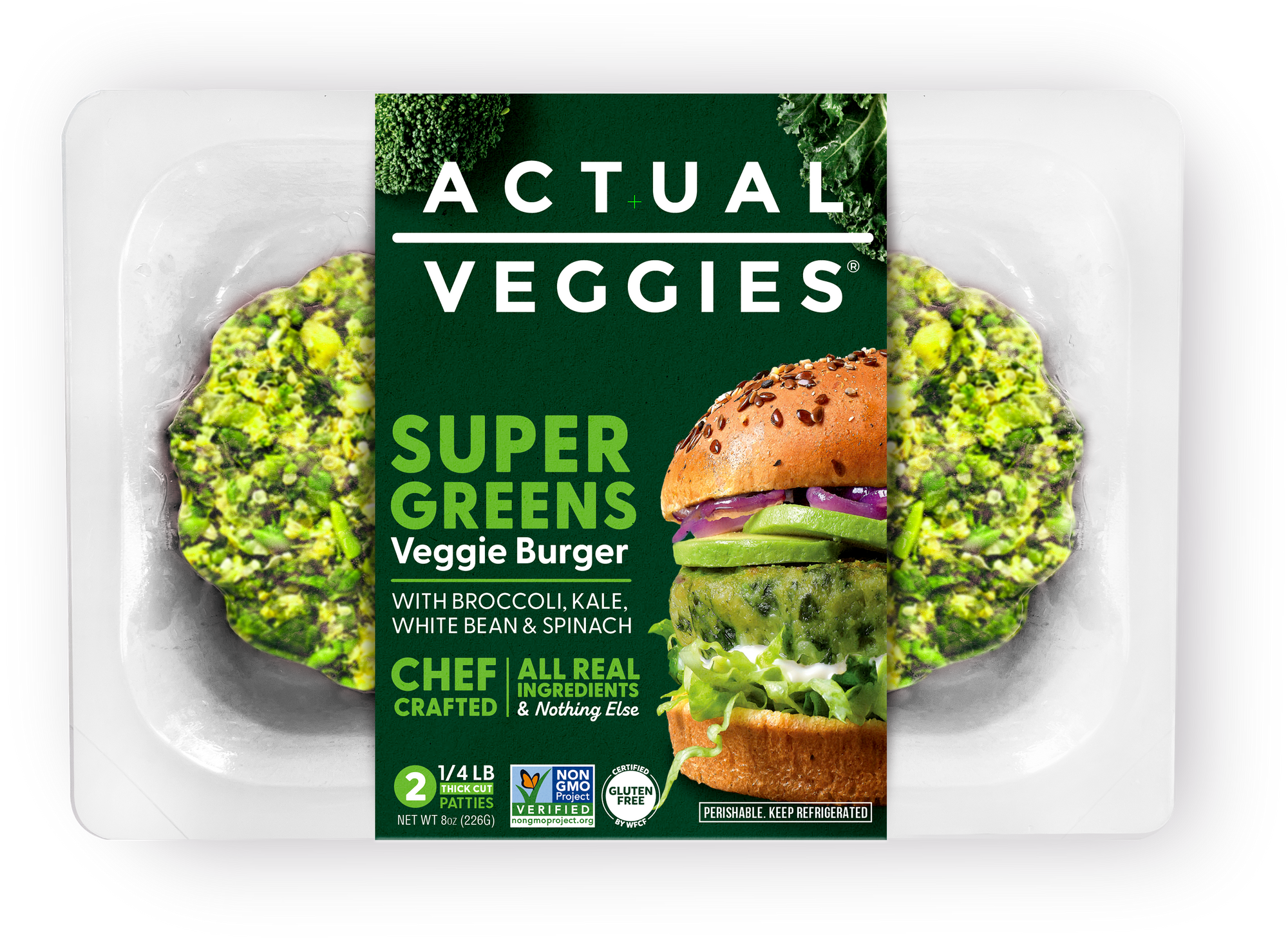 Super Greens VeggieBurgers in Tray