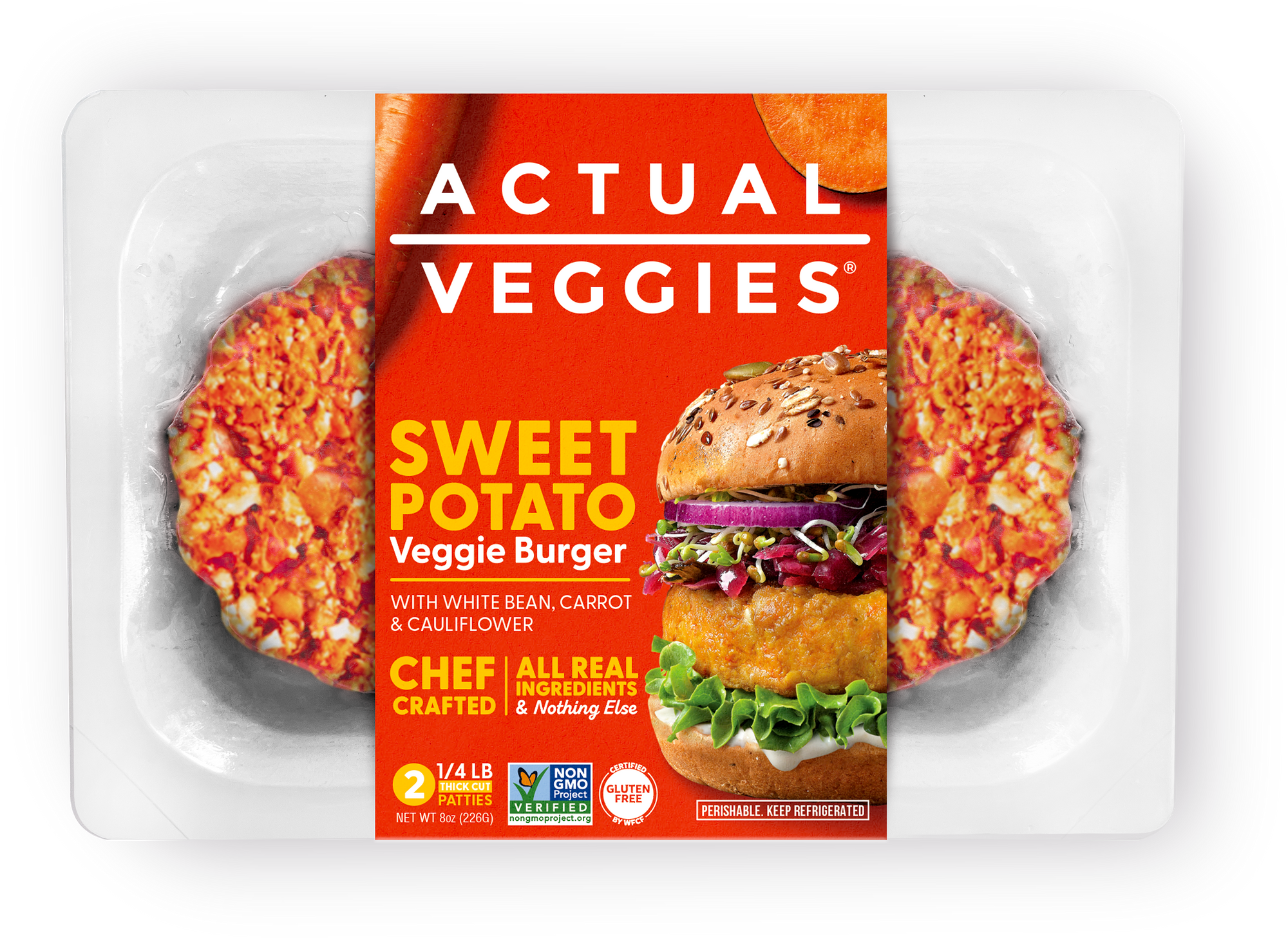 Sweet Potato Veggie Burger- 8 Burgers Total