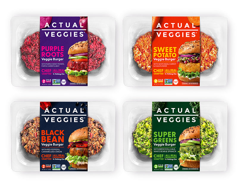 4 Varieties of VeggieBurgers in Trays