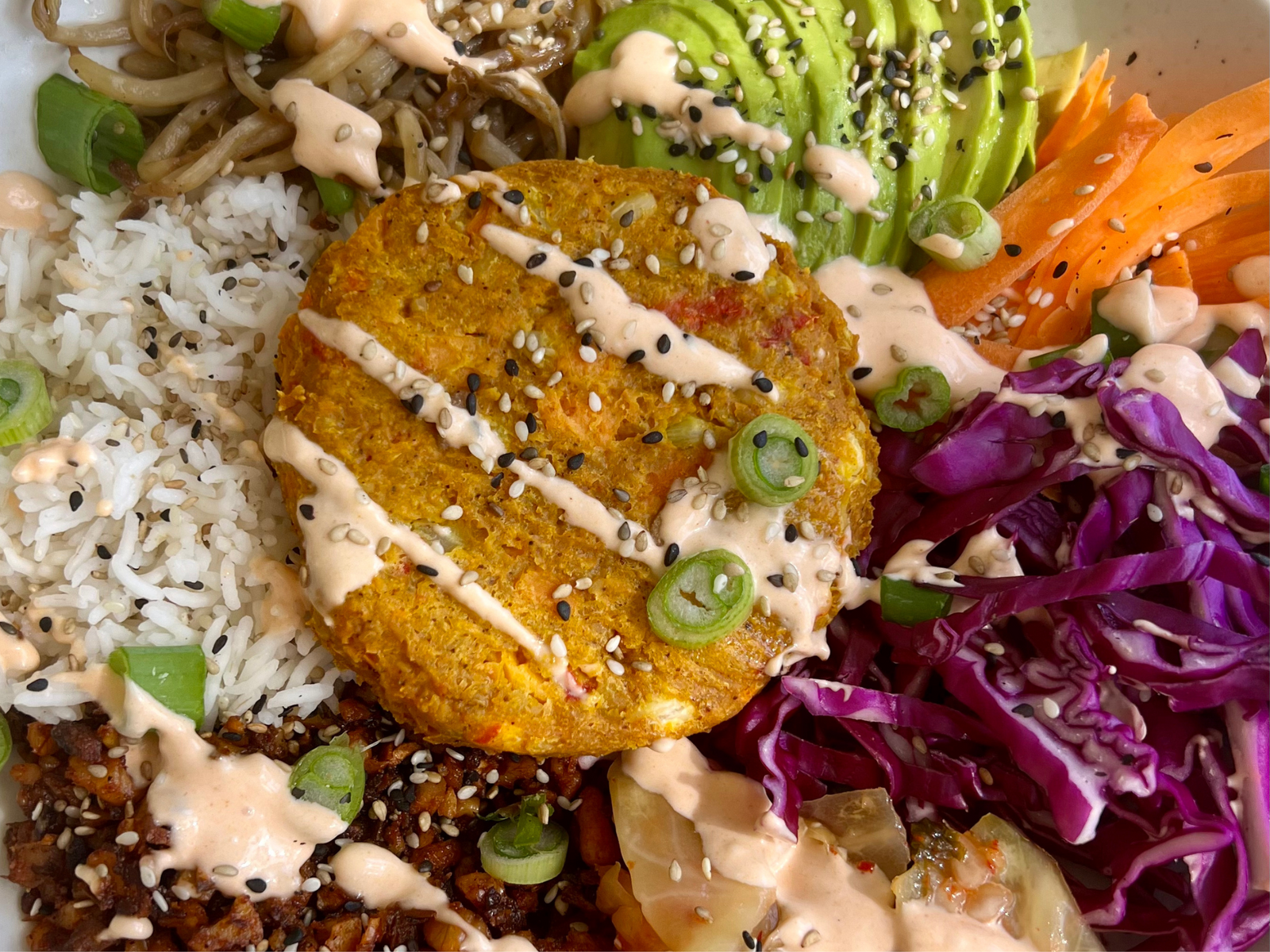 Korean-Inspired Burger Bowl
