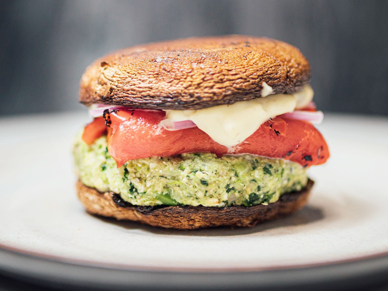 Actual Veggies Portobello Burger with Fig and Onion