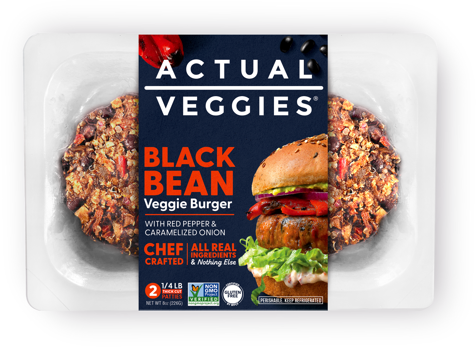 Black Bean VeggieBurgers in Tray