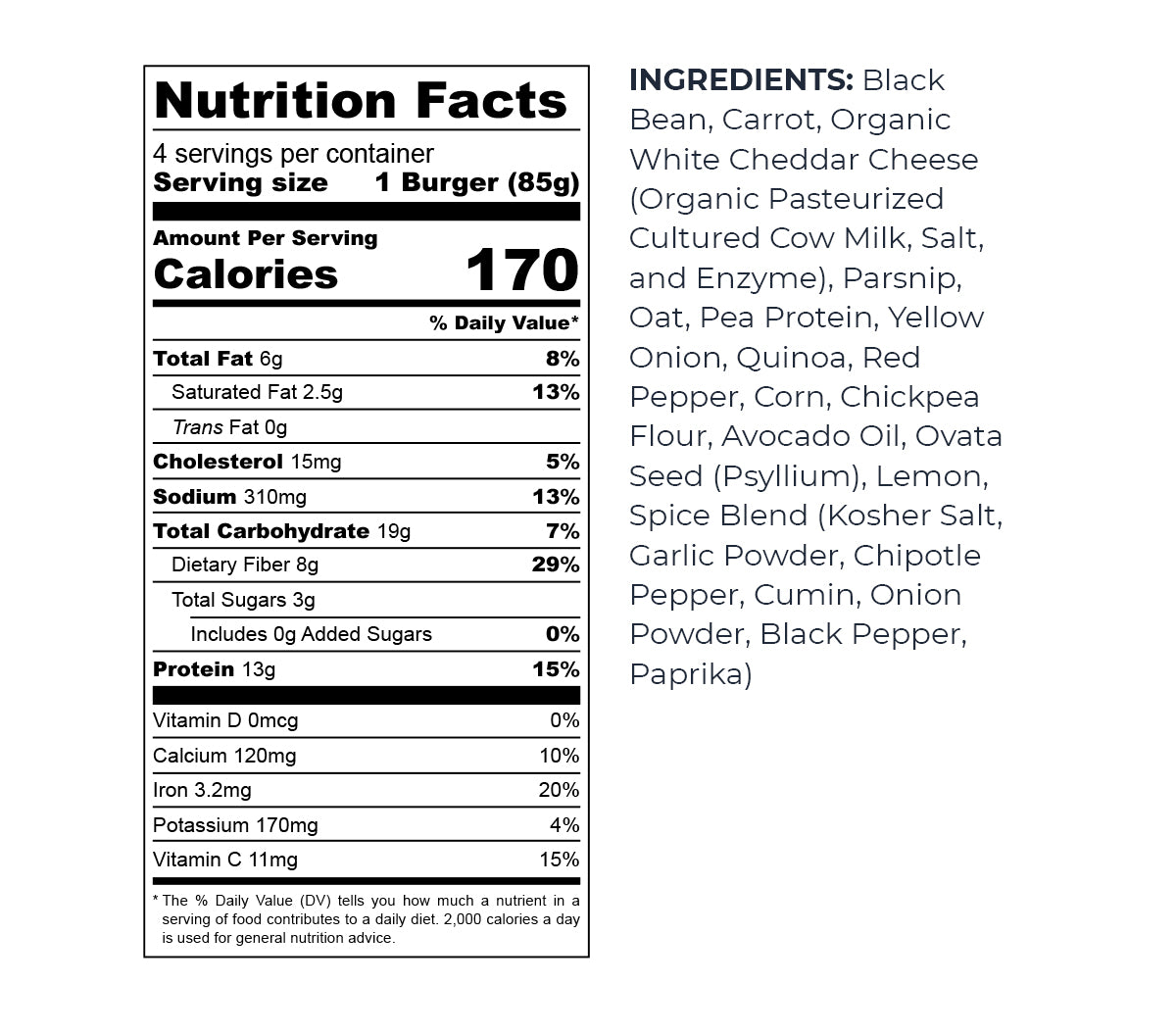 <p>BLACK BEAN CHEDDAR<br/>VEGGIE BURGER</p>