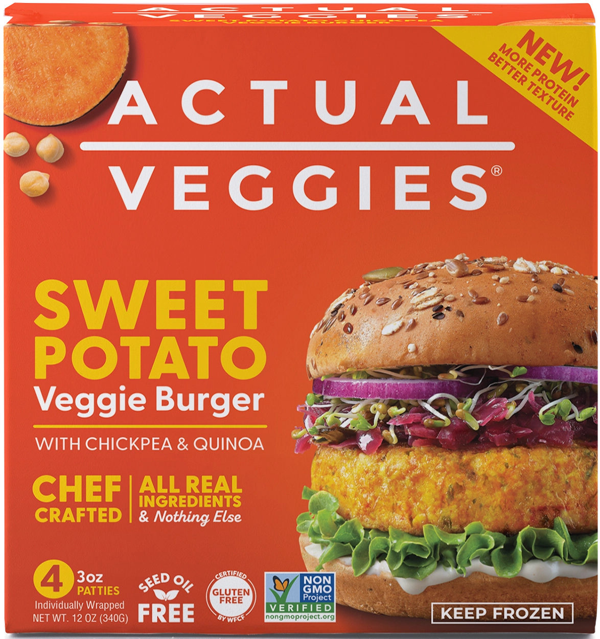 <p>SWEET POTATO<br/>VEGGIE BURGER</p>
