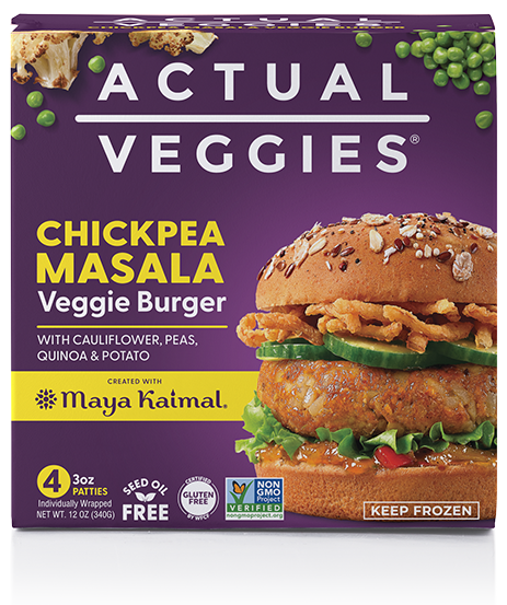 <p>CHICKPEA MASALA<br/>VEGGIE BURGER</p>